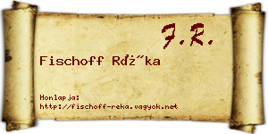 Fischoff Réka névjegykártya